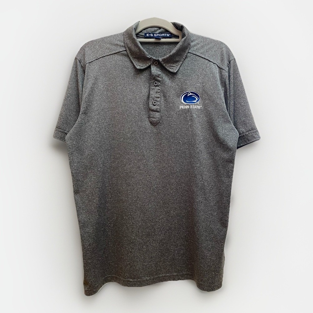 Penn State Grey Performance Polo‎ Men's M Embroidered Logo Athleisure